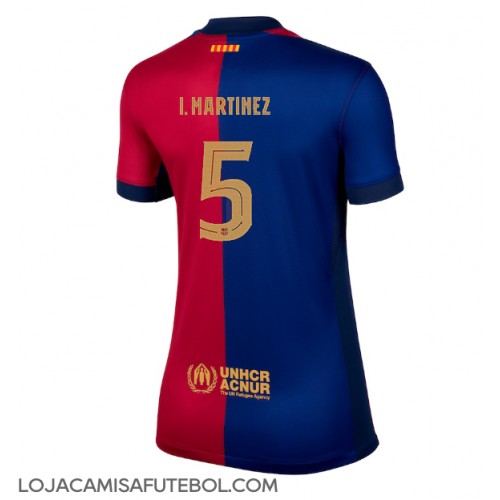 Camisa de Futebol Barcelona Inigo Martinez #5 Equipamento Principal Mulheres 2024-25 Manga Curta